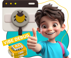 Тестирование & Vibe Debug. Охотники за багами - КИБЕРшкола программирования для детей, компьютерные курсы для школьников, начинающих и подростков - KIBERone г. Зима Южная