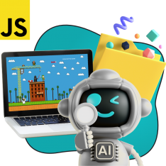 Язык программирования JavaScript + AI. Проектное обучение + геймификация + AI-помощники - КИБЕРшкола программирования для детей, компьютерные курсы для школьников, начинающих и подростков - KIBERone г. Зима Южная